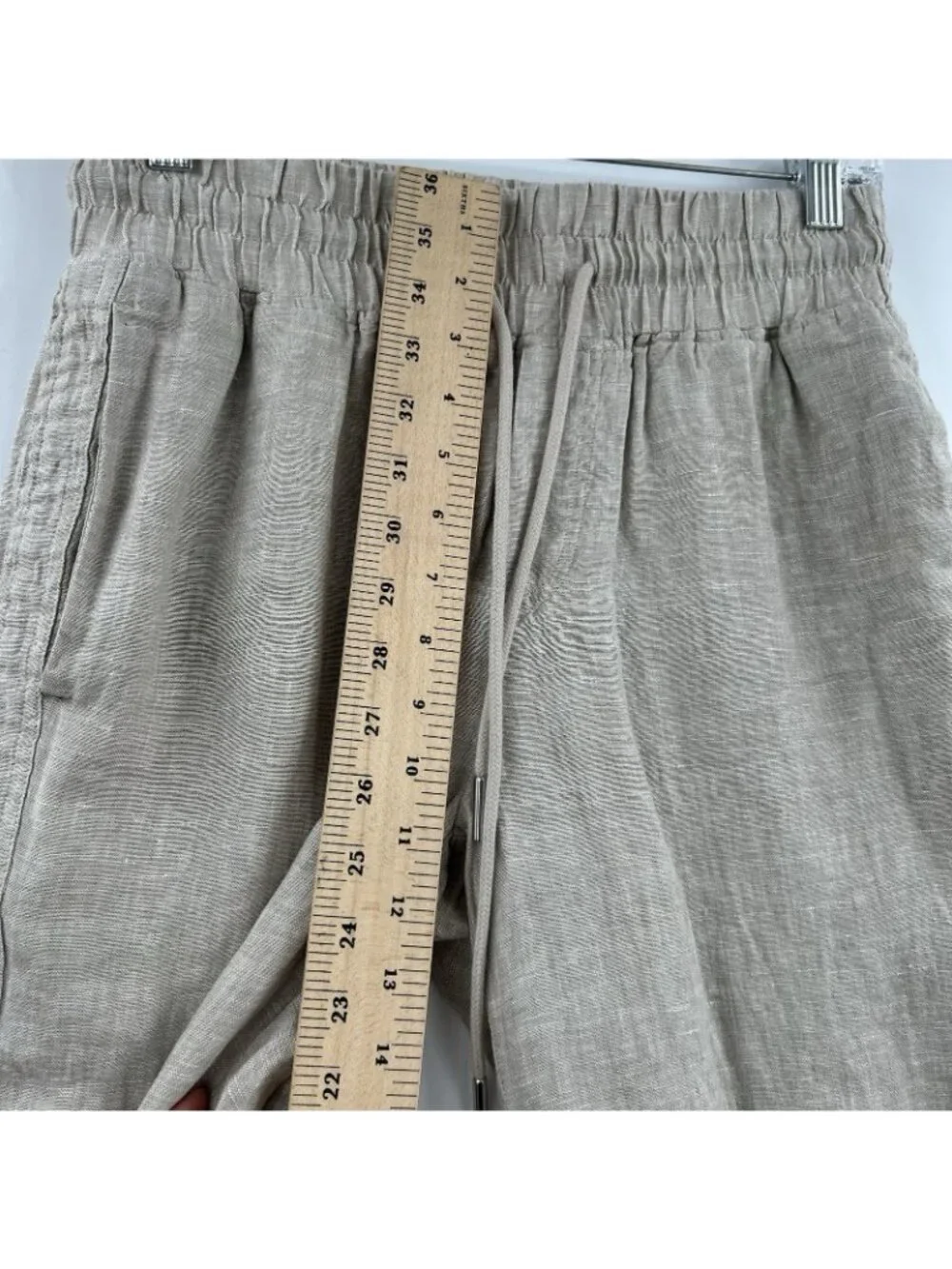 Quince 100% European Linen Wide Leg Cropped Pants Flax Womens Small Coastal NWT